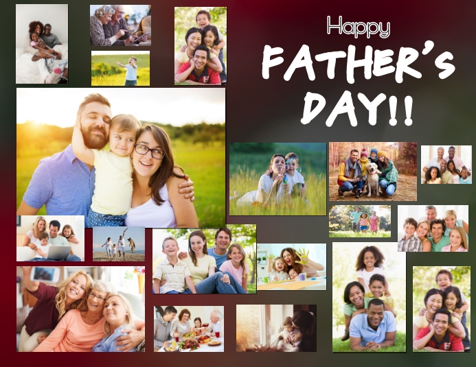 Happy Fathers Day Collage Iflaya (Incwadi ye-US) template