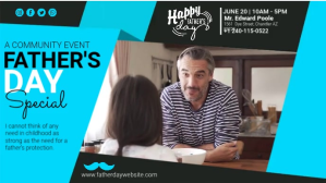 蓝色 Father's Day Event Facebook-covervideo Template