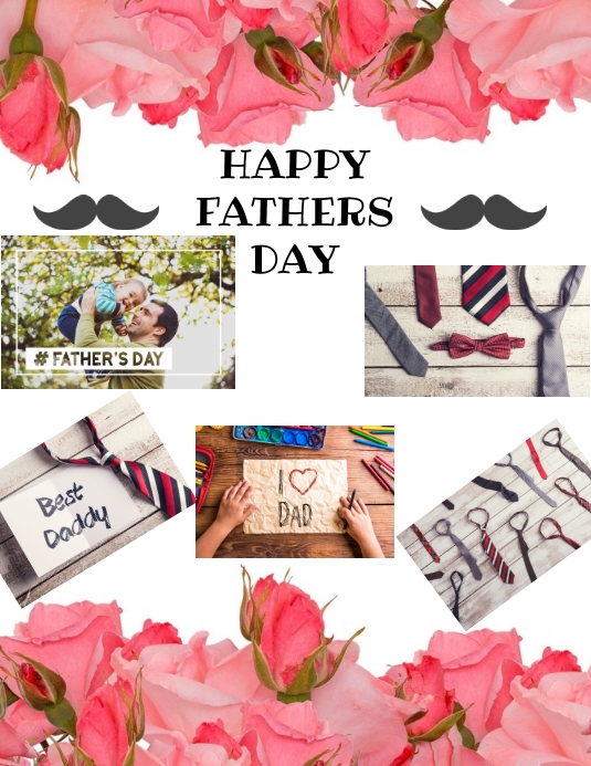 Happy Fathers Day Post Flyer (format US Letter) template