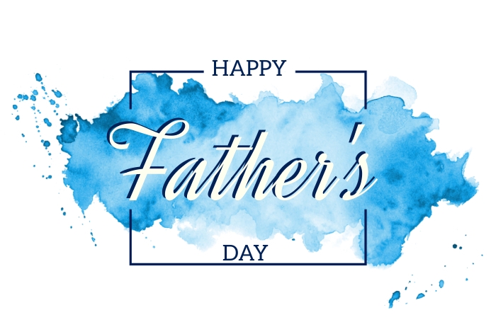 Happy fathers day watercolor card design Poster template