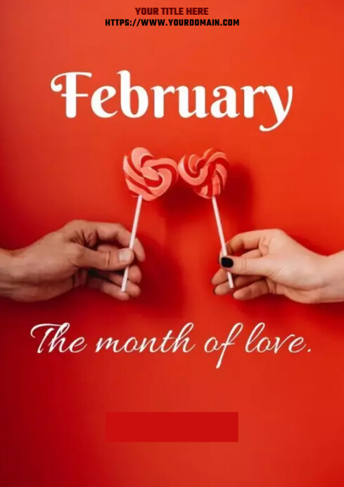 February Simple Design HAPPY FEBRUARY MONTH Template | PosterMyWall