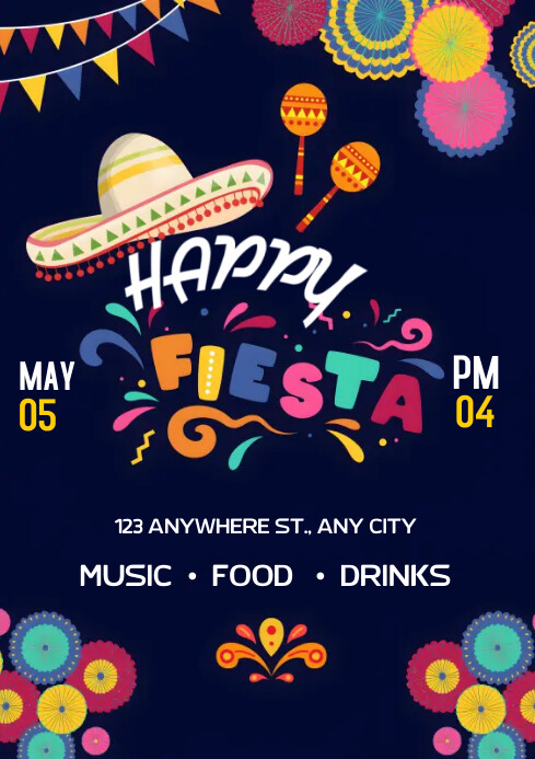 Plantilla de Happy Fiesta Flyer | PosterMyWall
