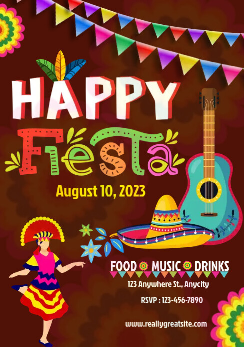 happy fiesta instagram post Template | PosterMyWall