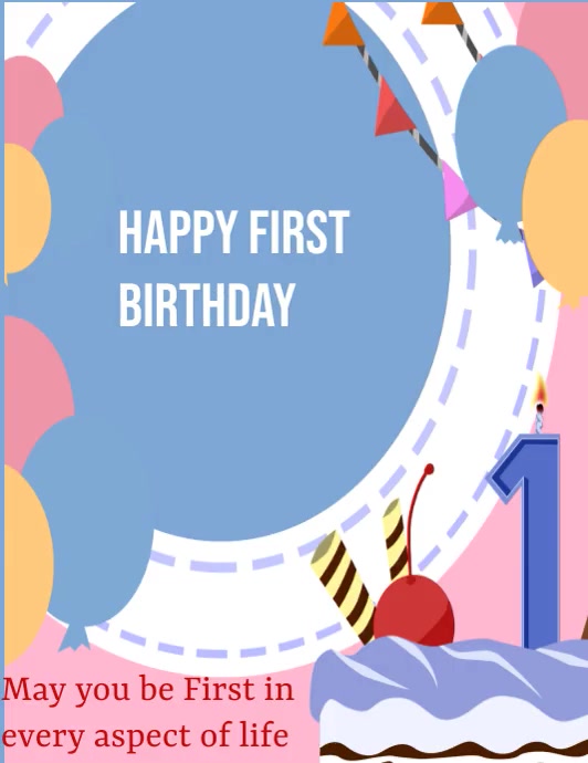 happy first birthday Template | PosterMyWall