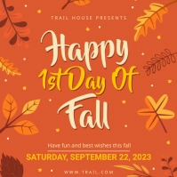 Happy first day of fall autumn wish Publicación de Instagram template