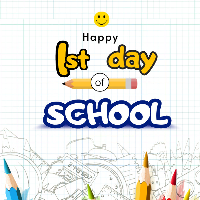 Plantilla de happy first day of school poster design | PosterMyWall