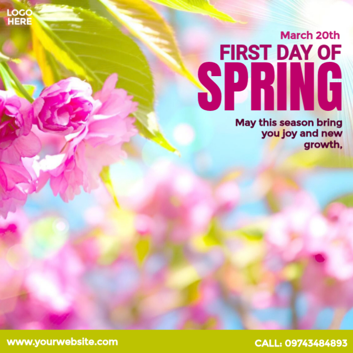 Happy First Day of Spring Template | PosterMyWall