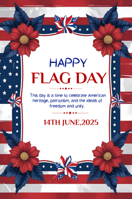 Happy Flag Day of America 2025 Banner 4' × 6' template
