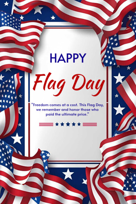 Happy Flag Day of America 2025 Poster template
