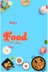 Happy food day Banner 4' × 6' template