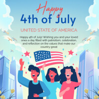 Blue 4th of July Celebration Instagram Post Template