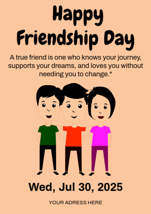 Happy Friend Day A4 template