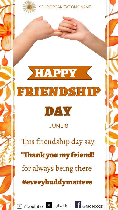 Happy friendship day digital 9:16 template Ju Ekran reklamowy (9:16)