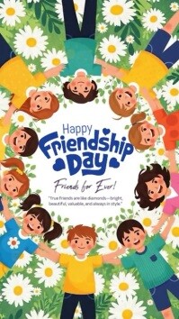 Happy Friendship Day Digital Display (9:16) template