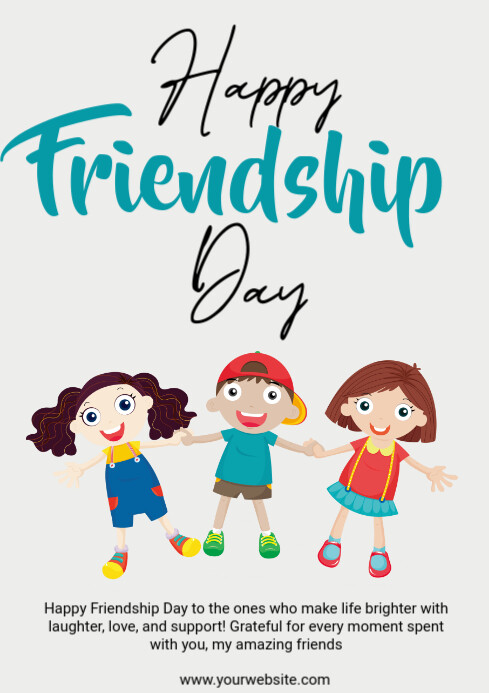 Happy Friendship Day Post A4 template