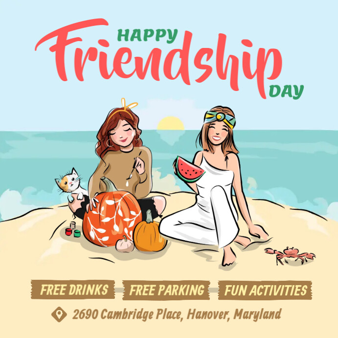 Happy Friendship Wish Instagram post Template | PosterMyWall