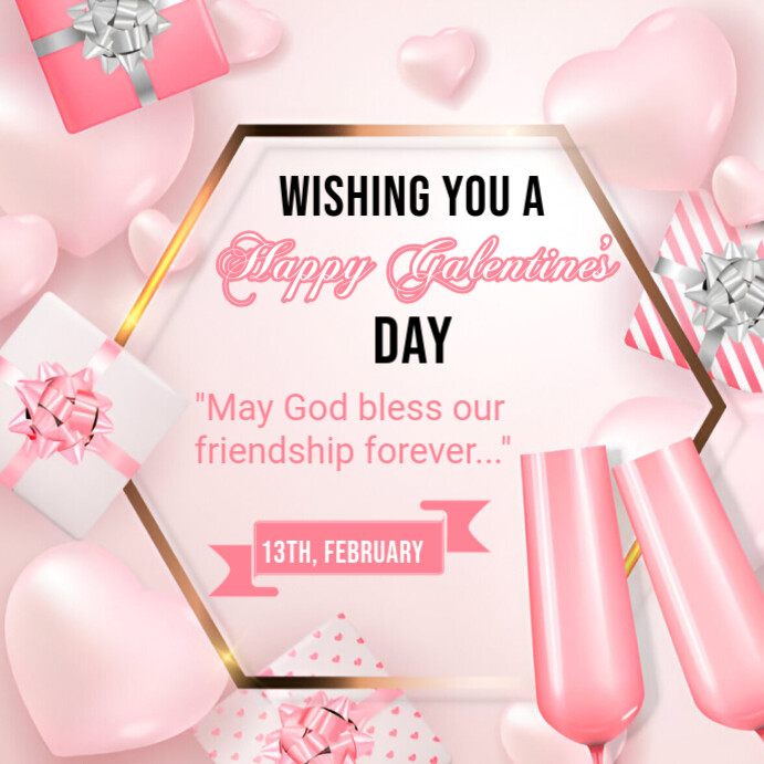 Happy galentine's day poster ad design Wpis na Instagrama template