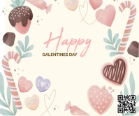 Happy Galentines Day Card Large Rectangle template