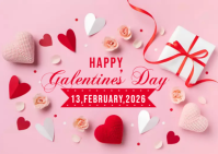 happy galentines day poster Postcard template