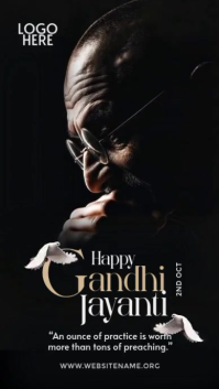 Black Gandhi Jayanti เรื่องราวบน Instagram Template