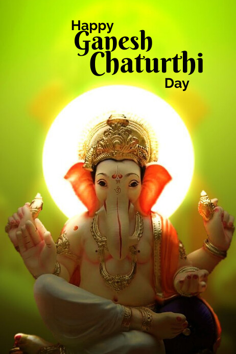 Happy Ganesh Chaturthi Day Poster Design template