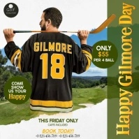 Happy Gilmore Golf special day event design template,, Kwadrat (1:1)