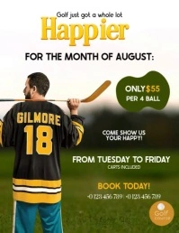 Happy Gilmore Golf special day event design template ใบปลิว (US Letter)
