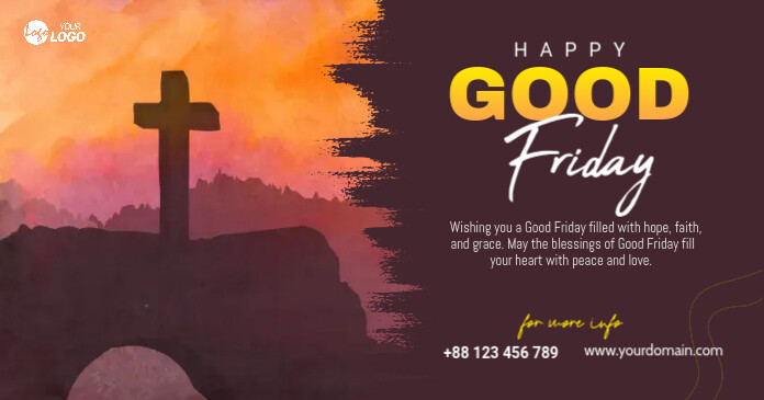 Happy Good Friday Wish Banner Post Facebook 共享图片 template