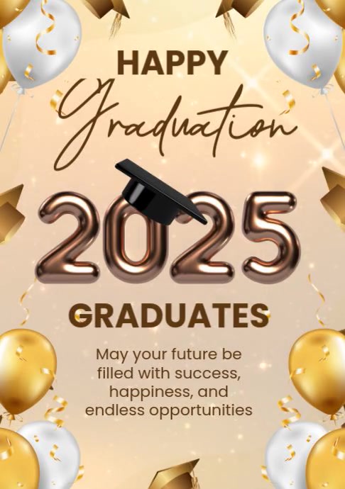 Happy Graduation 2025 Graduates A4 template