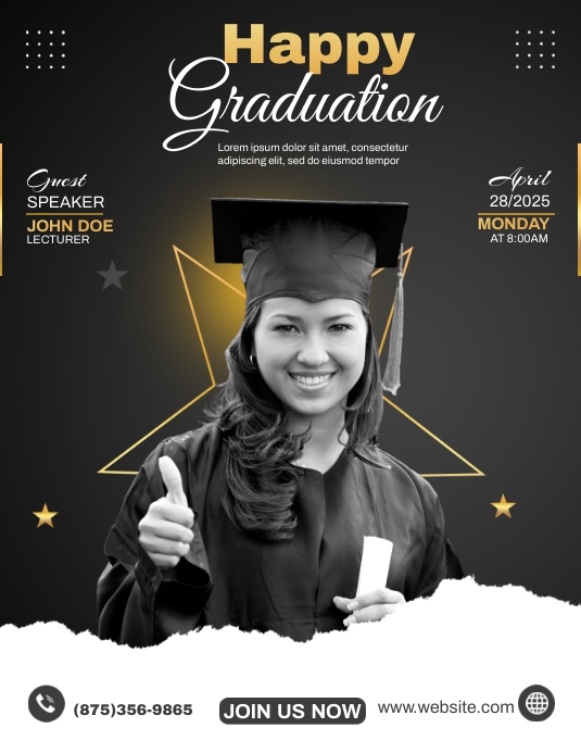 Happy Graduation Announcement Template | PosterMyWall