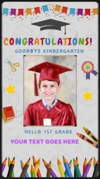 happy graduation kindergarten Instagram Reel template