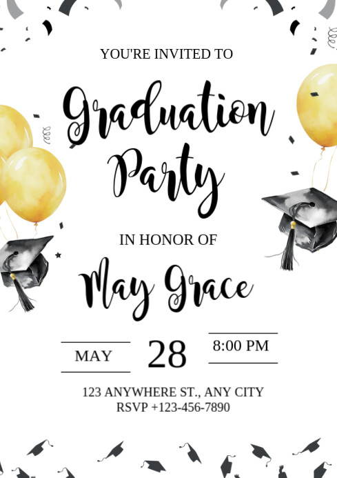 Happy Graduation Party Template | PosterMyWall