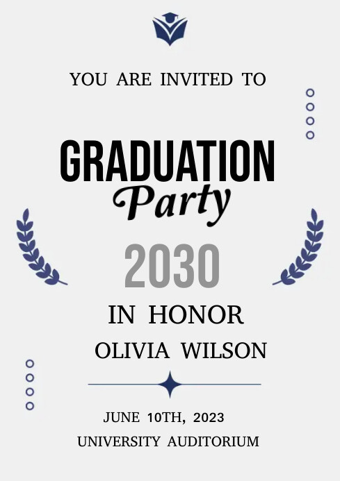 happy graduation party invitation ceremony A4 template