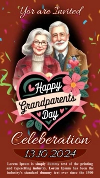 happy grand parents Day video flyer Instagram Reel template