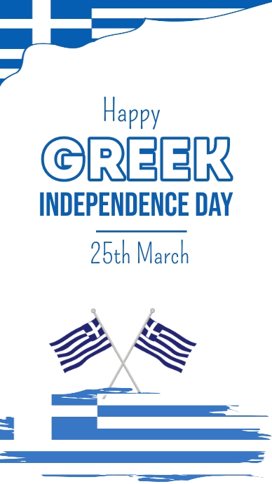 happy greek independence day, greec day Digital Display (9:16) template