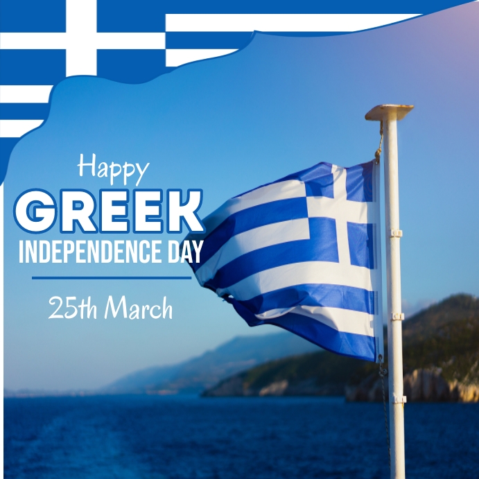 Happy Greek independence day, Greece day Instagram Post template