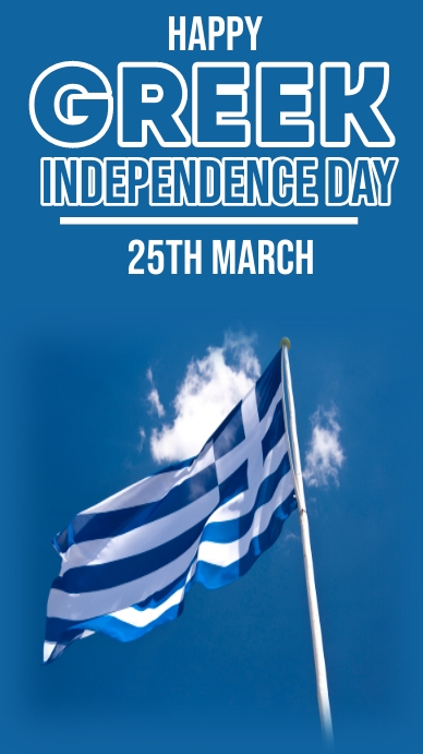 Happy Greek independence day, Greece day Instagram Story template
