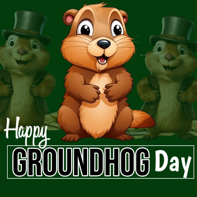 happy groundhog day Template | PosterMyWall