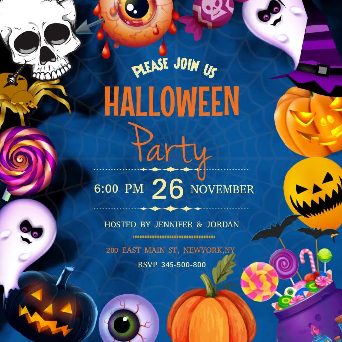 Happy Halloween,Halloween party Instagram pos Wpis na Instagrama template