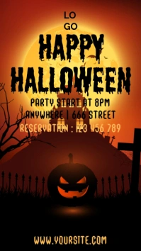 Happy Halloween 9:16 Template Digital na Display (9:16)