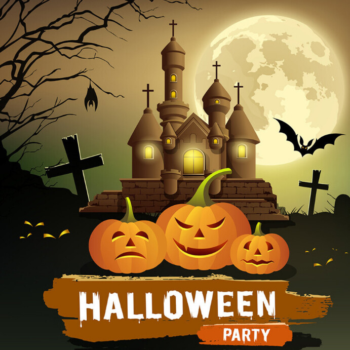 Happy Halloween and trick or treat Publicação no Instagram template