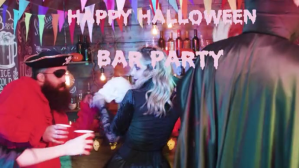 Brown happy Halloween bar party video music templa Ekran reklamowy Template