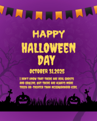 Happy Halloween day Instagram Portrait template
