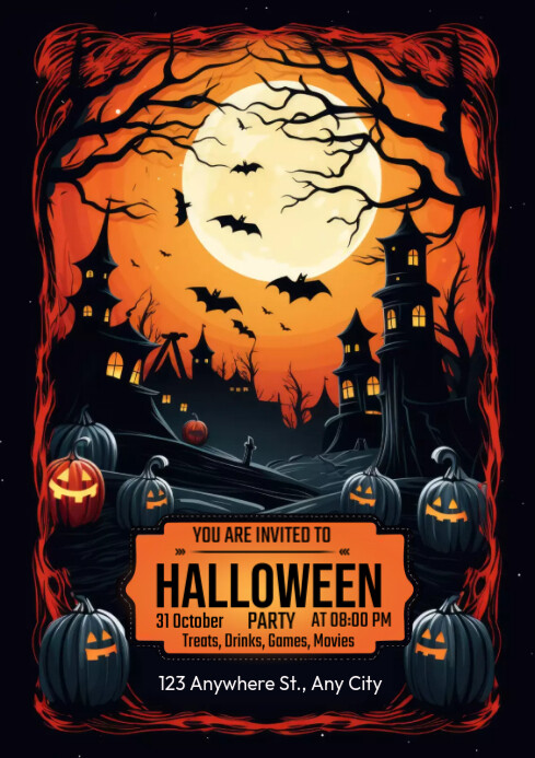 Example Halloween Program Happy Halloween day event free templates | PosterMyWall