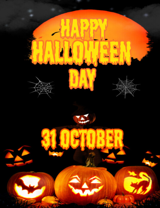 Happy Halloween day Instagram post 31 October 2024 Flyer (US Letter) template