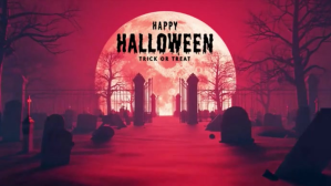 粉色 Halloween Celebration งานแสดงผลงานแบบดิจิทัล Template