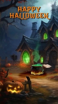 happy halloween Digital Display (9:16) template