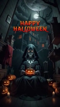happy halloween Digital Display (9:16) template