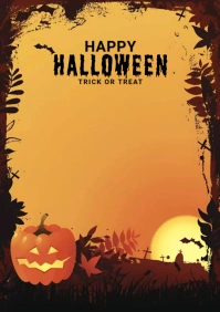 happy halloween A4 template