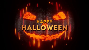 黑色 Halloween Celebration งานแสดงผลงานแบบดิจิทัล Template